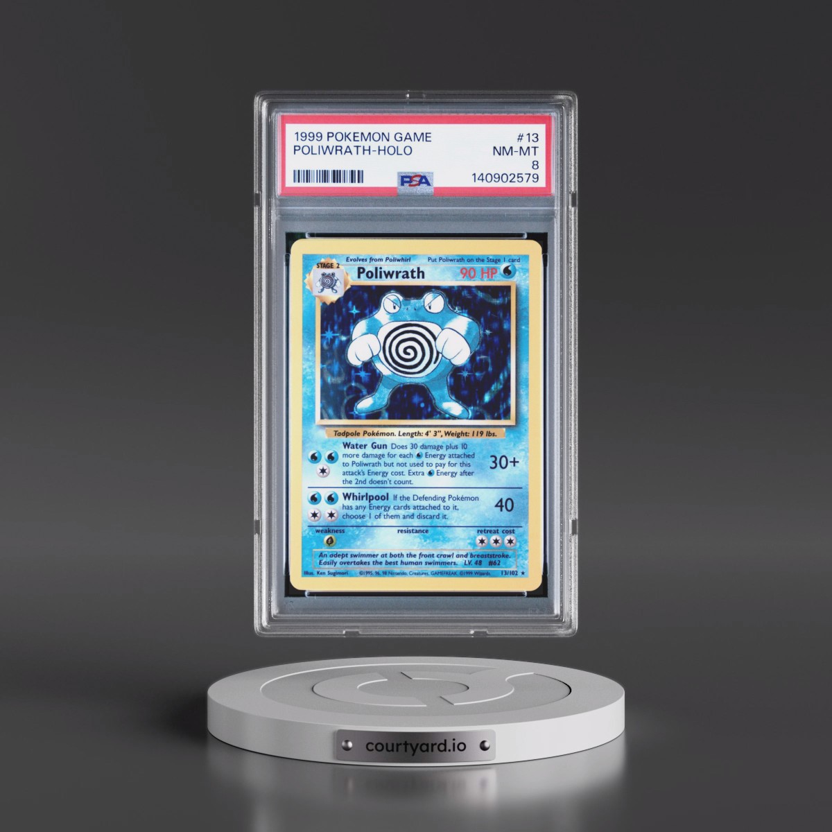 1999 Pokémon Game #13 Poliwrath - Holo (PSA 8 NM-MT)