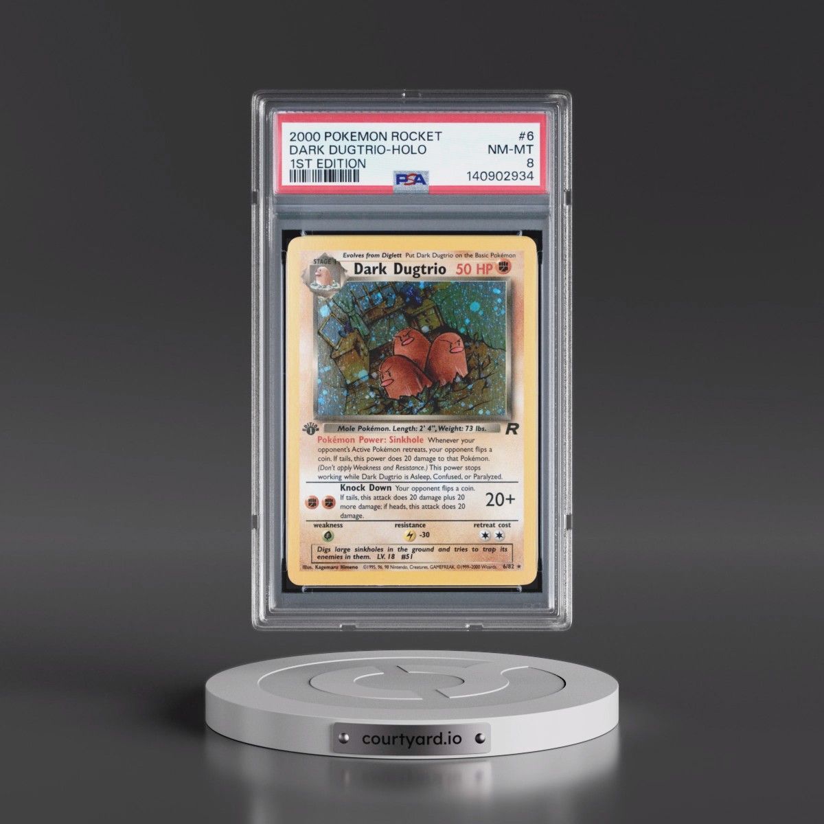 2000 Pokémon Rocket #6 Dark Dugtrio - 1st Edition Holo (PSA 8 NM-MT)