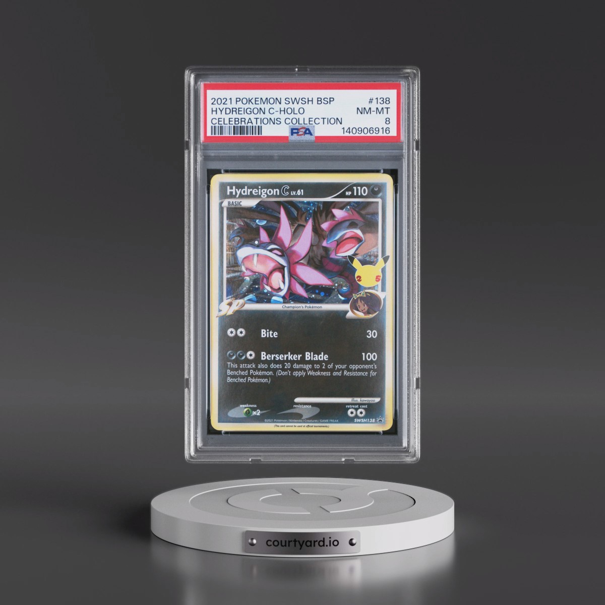 2021 Pokémon Swsh Black Star Promo #138 Hydreigon C - Holo Celebrations Collection (PSA 8 NM-MT)