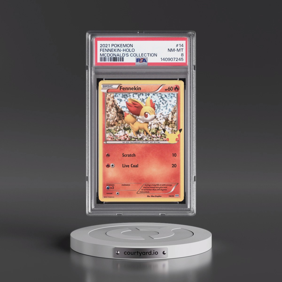 2021 Pokémon Mcdonald's Collection #14 Fennekin - Holo (PSA 8 NM-MT)