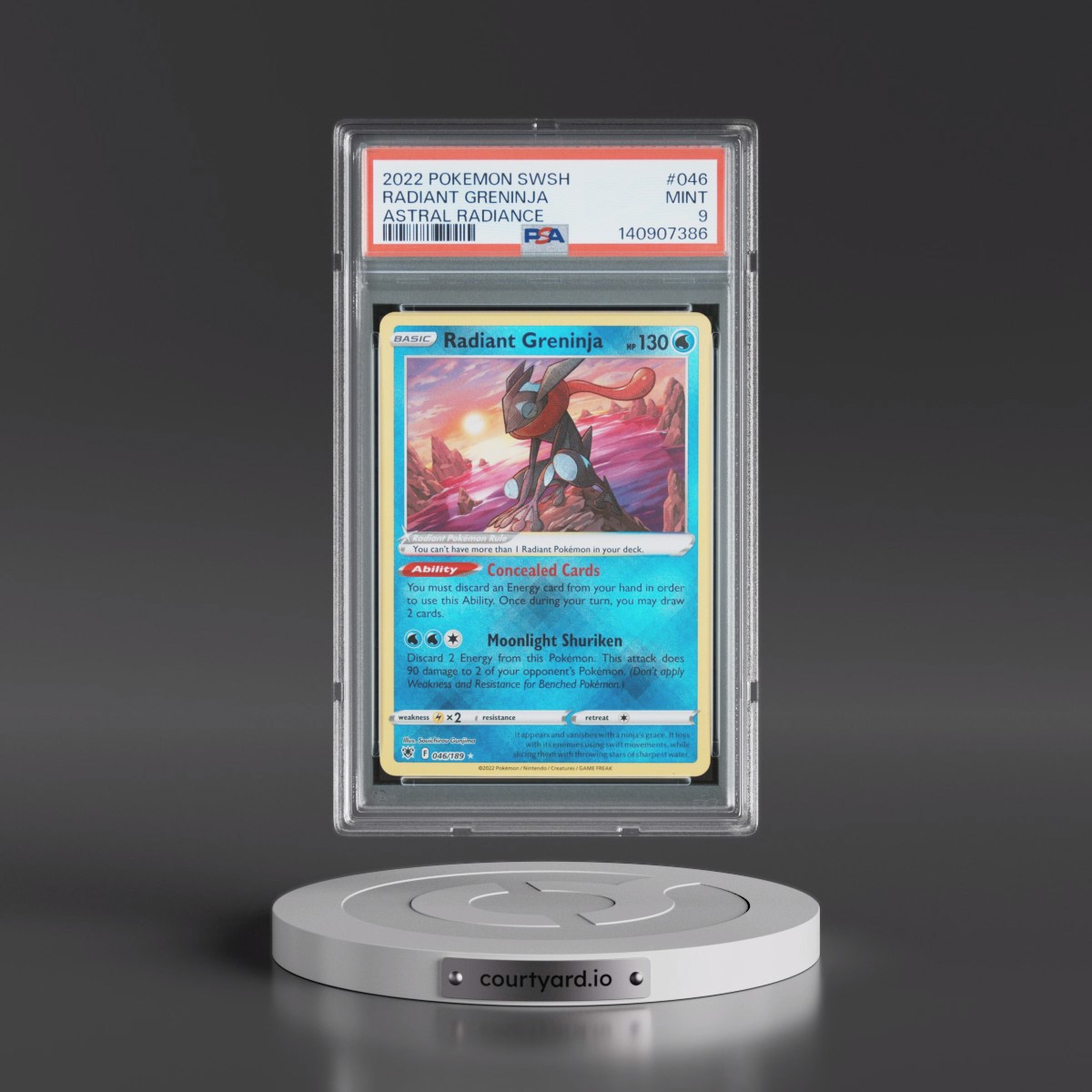 2022 Pokémon Sword & Shield Astral Radiance #046 Radiant Greninja - Holo (PSA 9 MINT)
