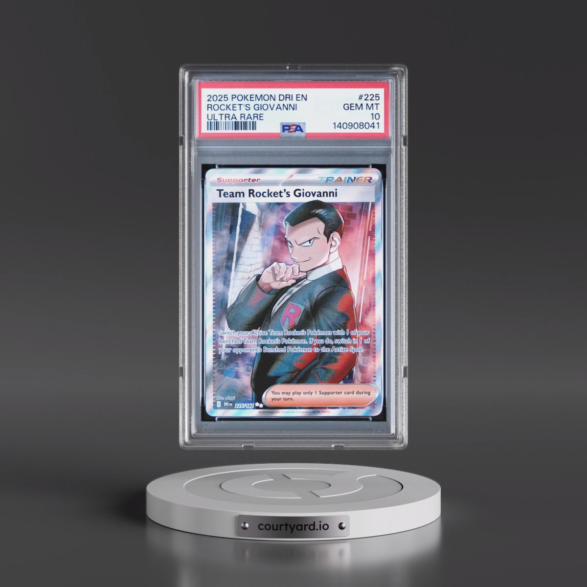 2025 Pokémon Dri EN-Destined Rivals #225 Team Rocket's Giovanni - Ultra Rare (PSA 10 GEM MINT)