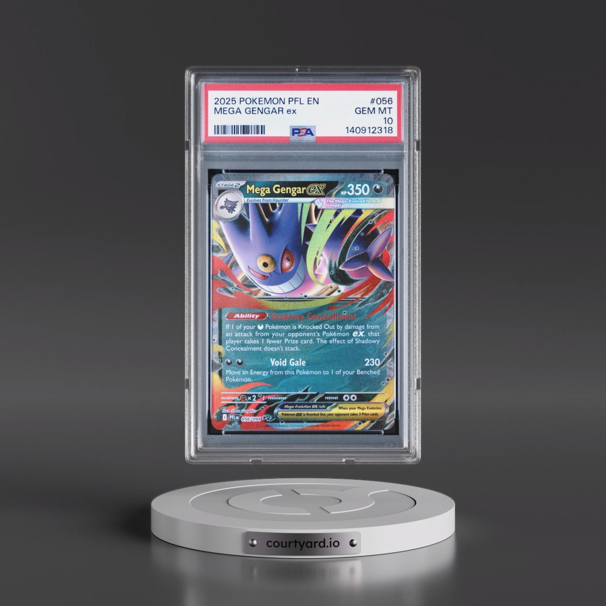 2025 Pokémon Pfl EN-Phantasmal Flames #056 Mega Gengar EX - Holo (PSA 10 GEM MINT)