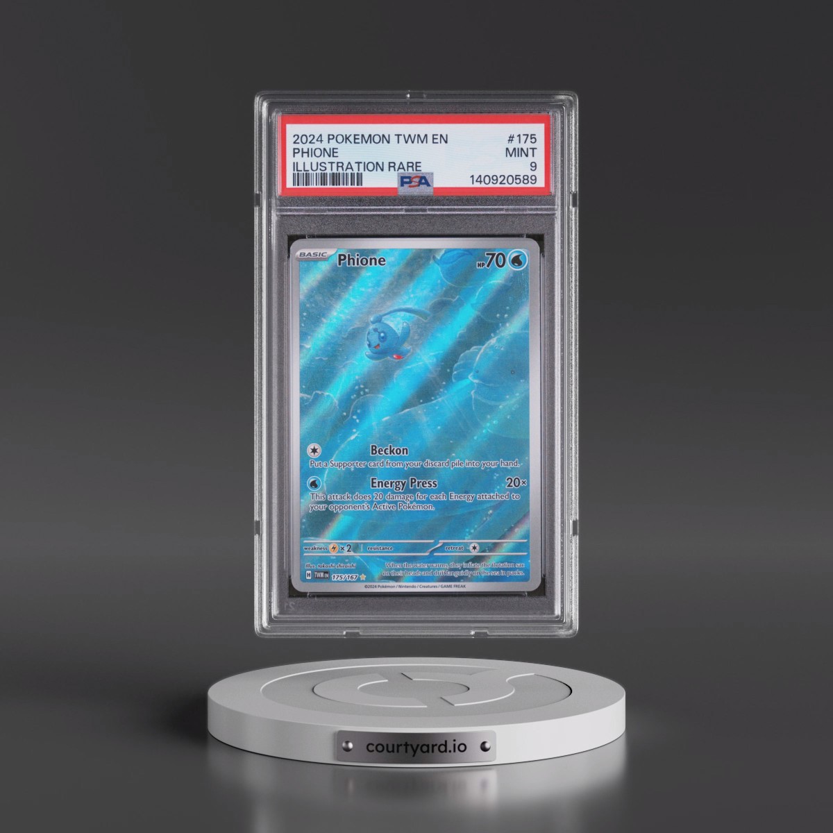 2024 Pokémon Twm EN-Twilight Masquerade #175 Phione - Illustration Rare (PSA 9 MINT)