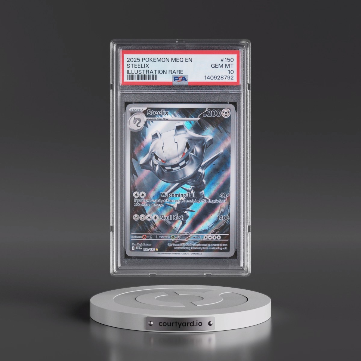 2025 Pokémon Meg EN-Mega Evolution #150 Steelix - Illustration Rare (PSA 10 GEM MINT)
