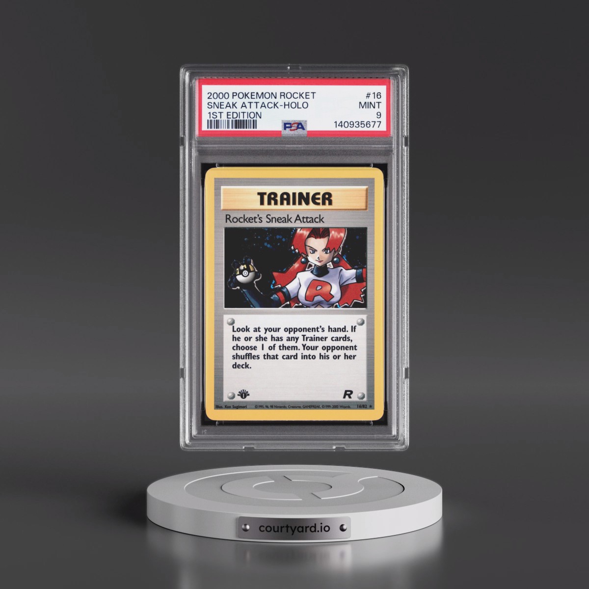 2000 Pokémon Rocket #16 Rocket's Sneak Attack - 1st Edition Holo (PSA 9 MINT)