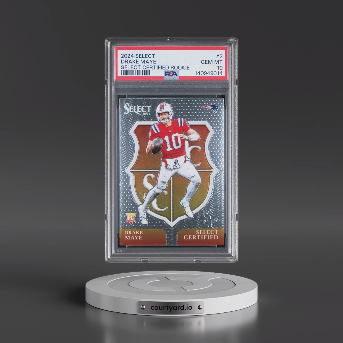 2024 Panini Select Select Certified Rookies #3 Drake Maye (PSA 10 GEM MINT)