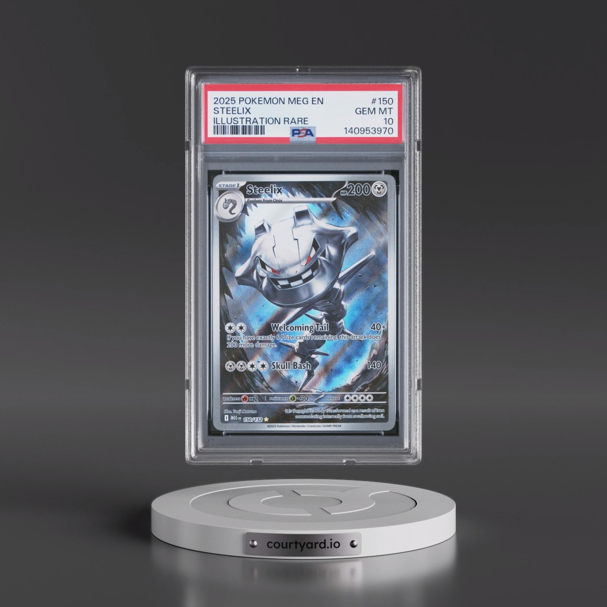 2025 Pokémon Meg EN-Mega Evolution #150 Steelix - Illustration Rare (PSA 10 GEM MINT)
