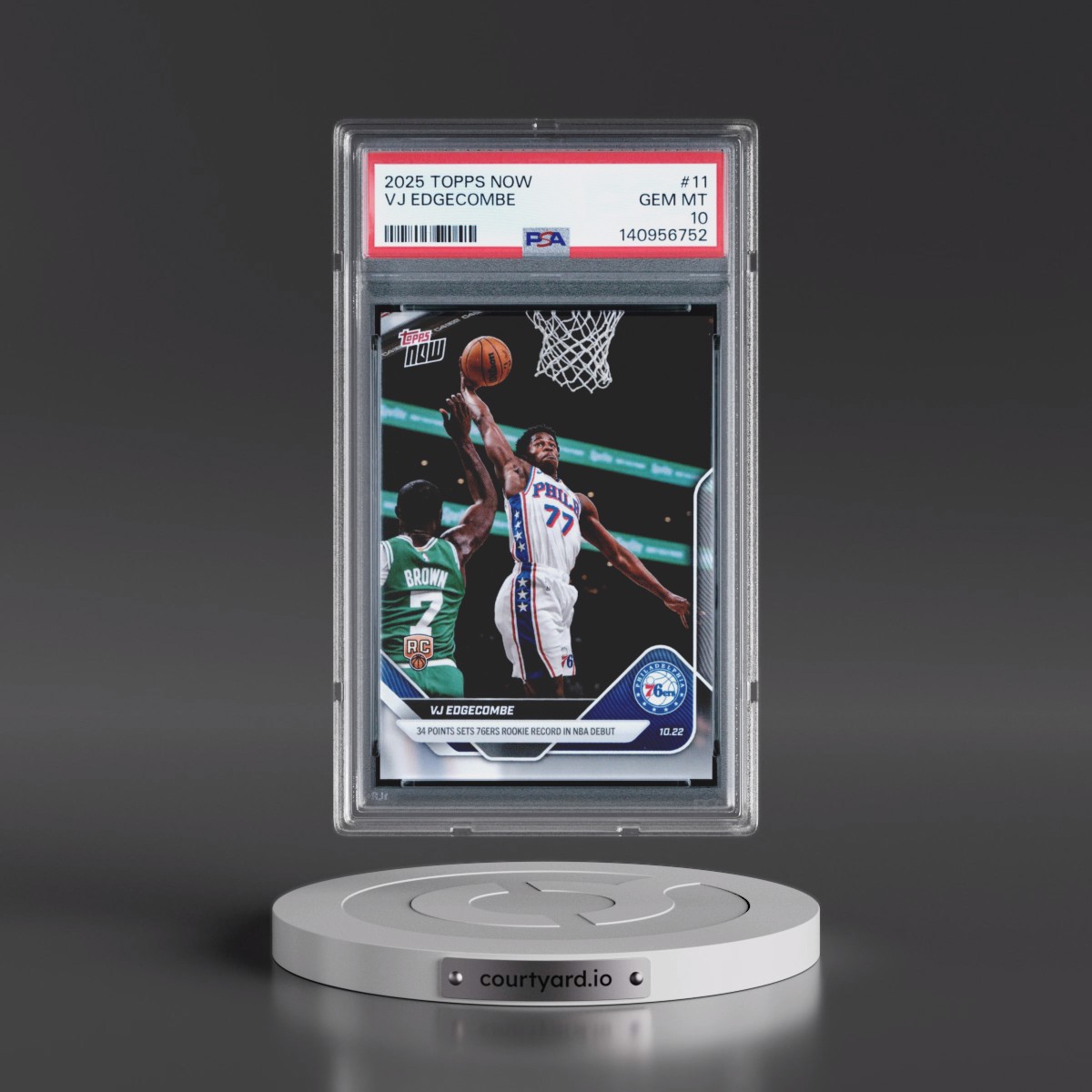 2025 Topps Now #11 VJ Edgecombe (PSA 10 GEM MINT)
