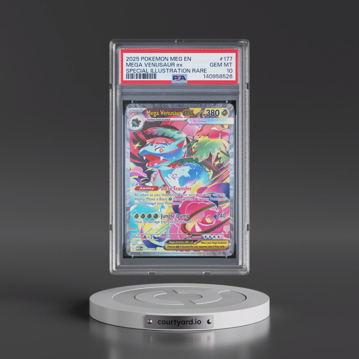 2025 Pokémon Meg EN-Mega Evolution #177 Mega Venusaur EX - Holo Special Illustration Rare (PSA 10 GEM MINT)