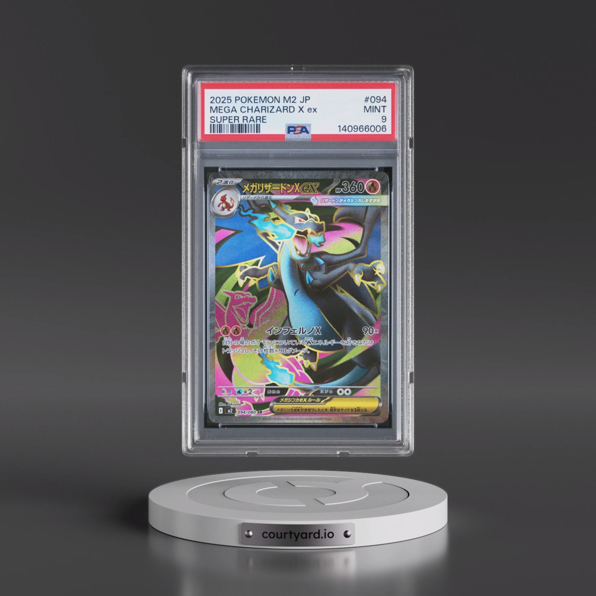 2025 Pokémon M2-Inferno X #094 Mega Charizard X EX - Holo Super Rare (PSA 9 MINT)