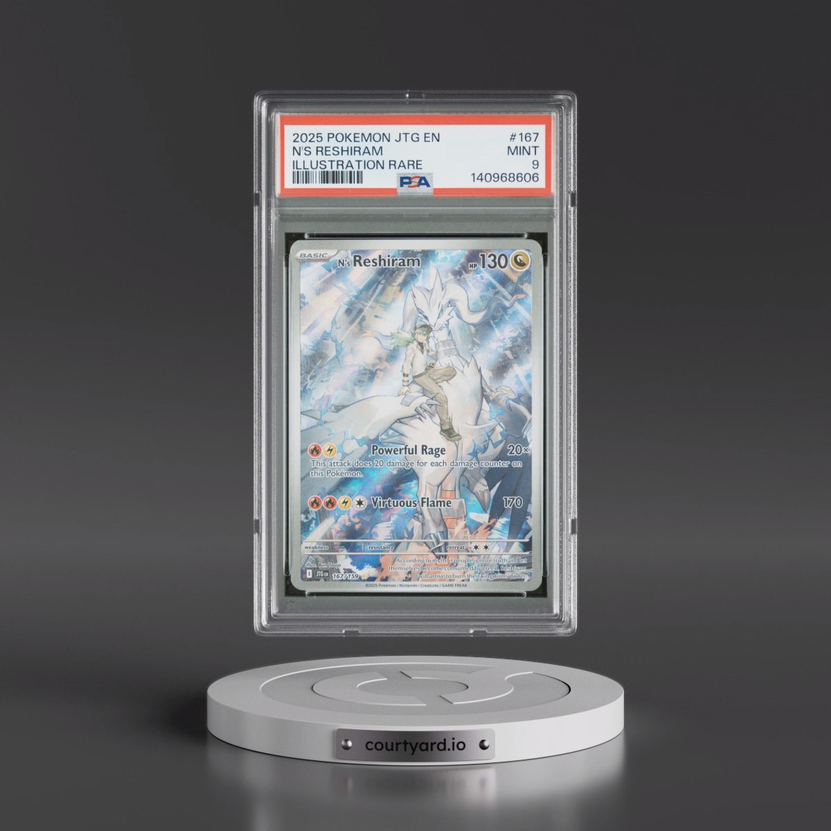 2025 Pokémon Jtg EN-Journey Together #167 N's Reshiram - Illustration Rare (PSA 9 MINT)