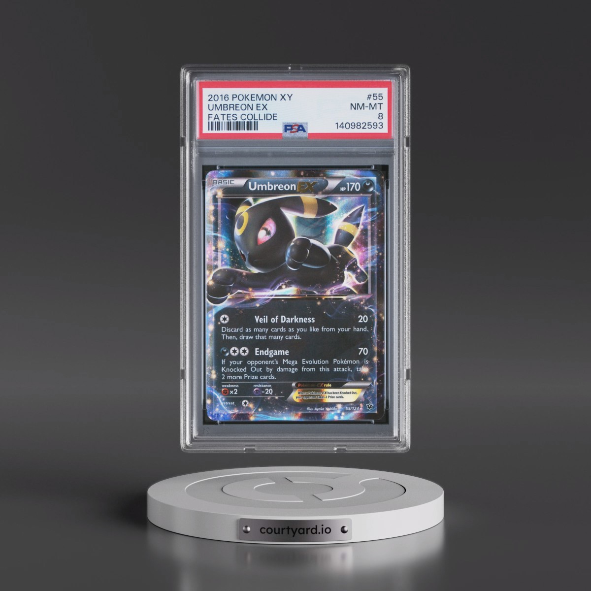 2016 Pokémon XY Fates Collide #55 Umbreon EX - Holo (PSA 8 NM-MT)