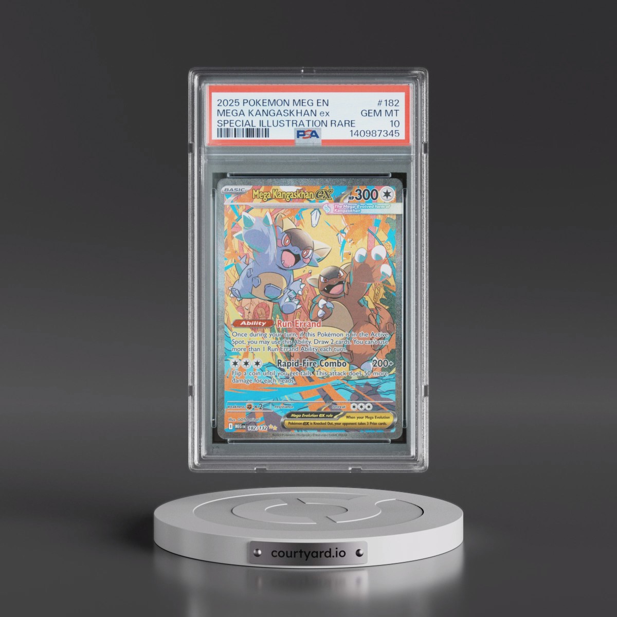 2025 Pokémon Meg EN-Mega Evolution #182 Mega Kangaskhan EX - Holo Special Illustration Rare (PSA 10 GEM MINT)