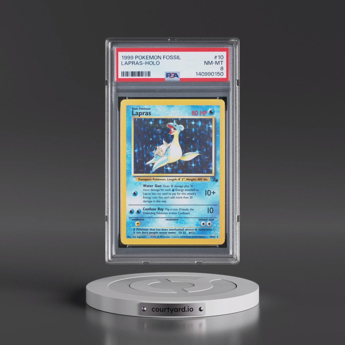 1999 Pokémon Fossil #10 Lapras - Holo (PSA 8 NM-MT)