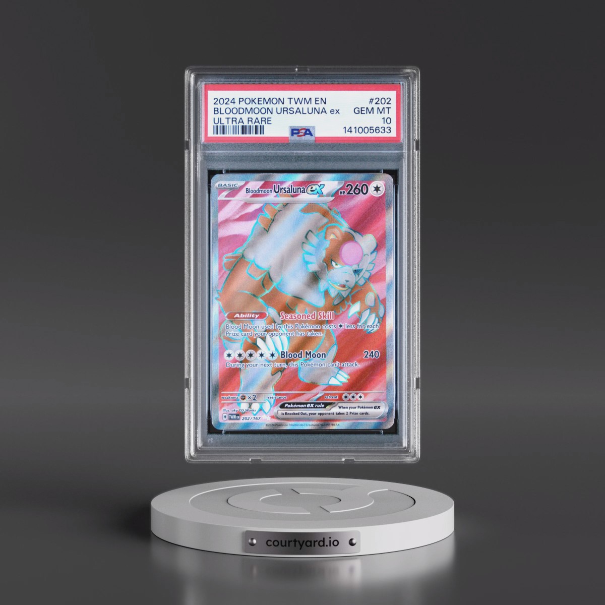 2024 Pokémon Twm EN-Twilight Masquerade #202 Bloodmoon Ursaluna EX - Holo Ultra Rare (PSA 10 GEM MINT)