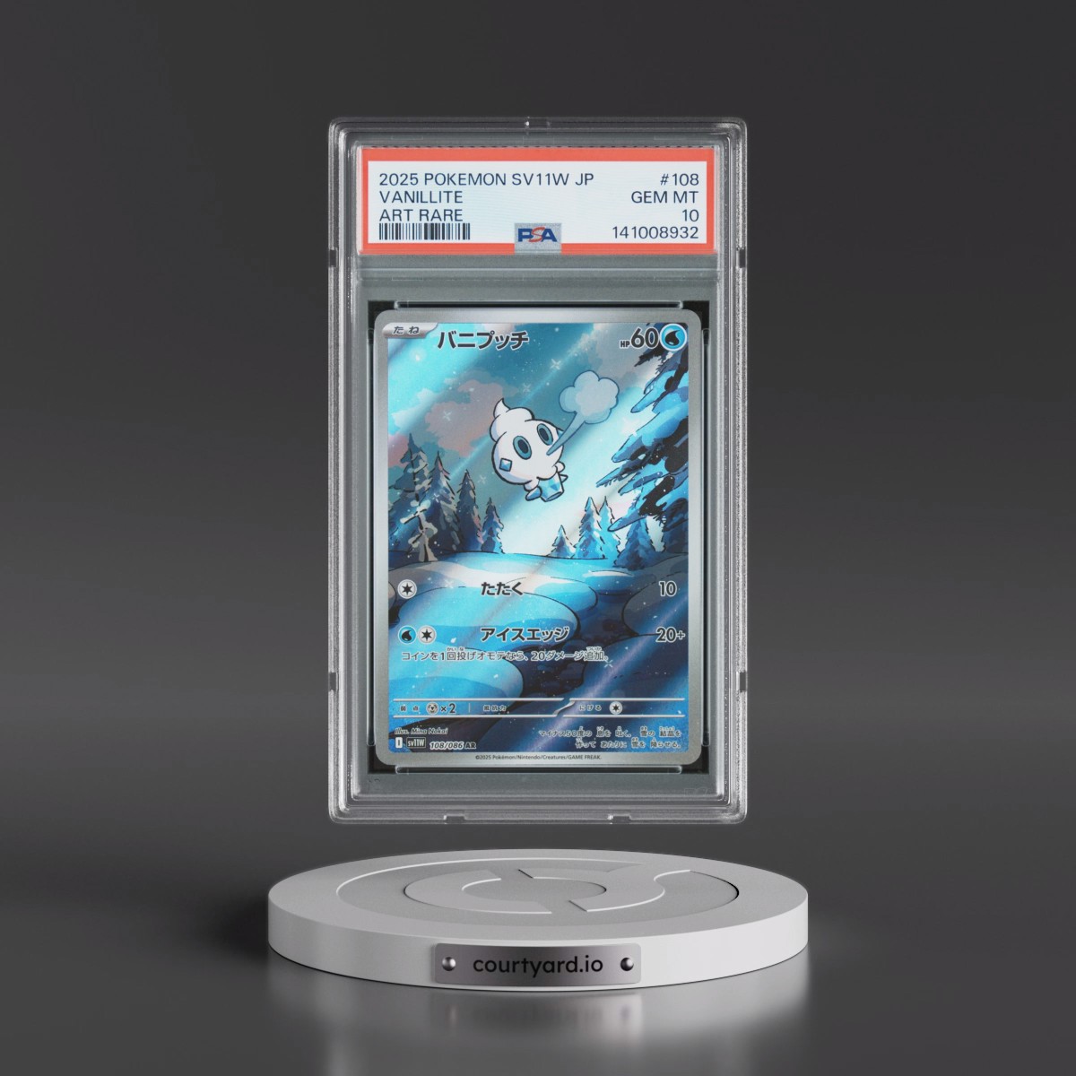 2025 Pokémon Sv11w-White Flare #108 Vanillite - Art Rare (PSA 10 GEM MINT)