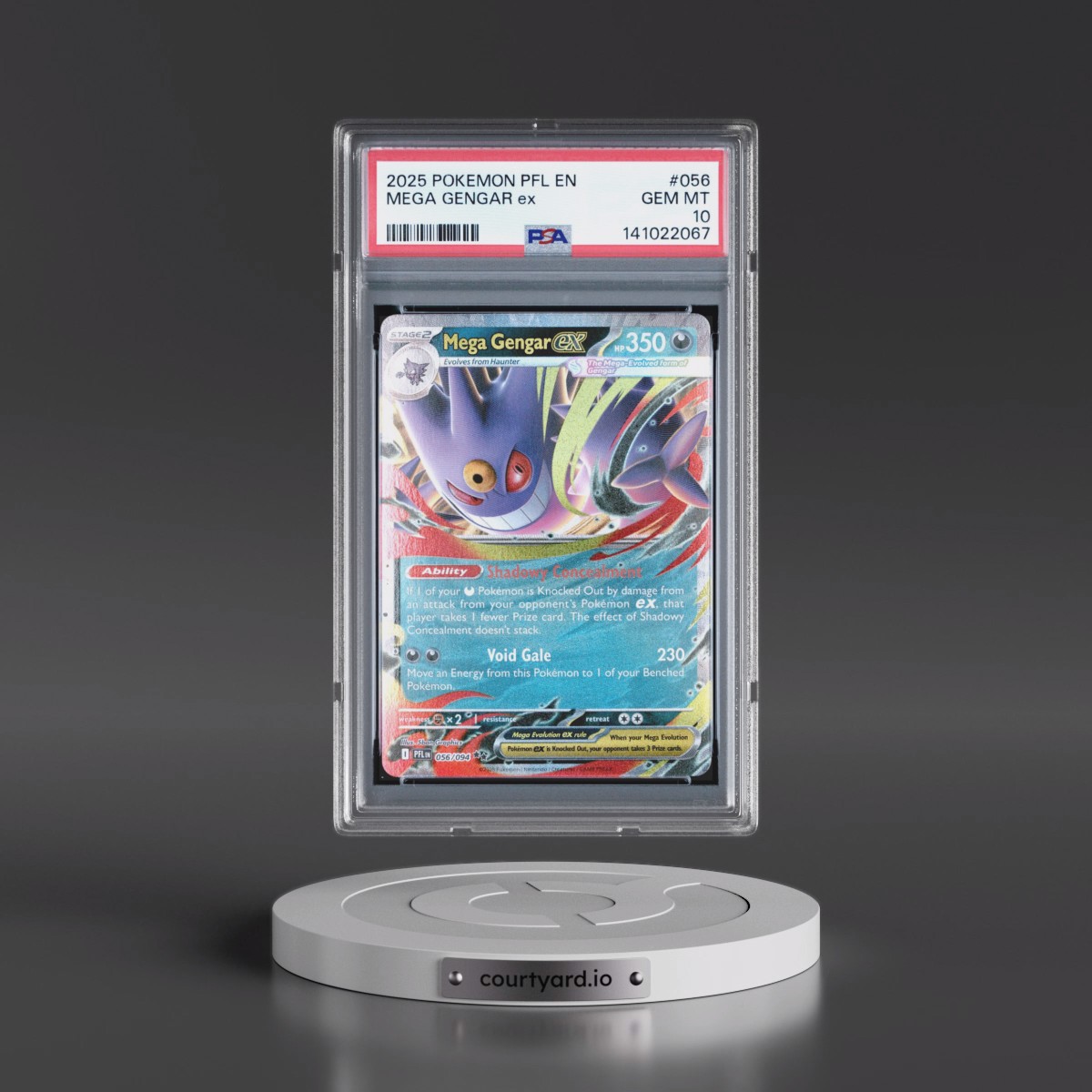 2025 Pokémon Pfl EN-Phantasmal Flames #056 Mega Gengar EX - Holo (PSA 10 GEM MINT)