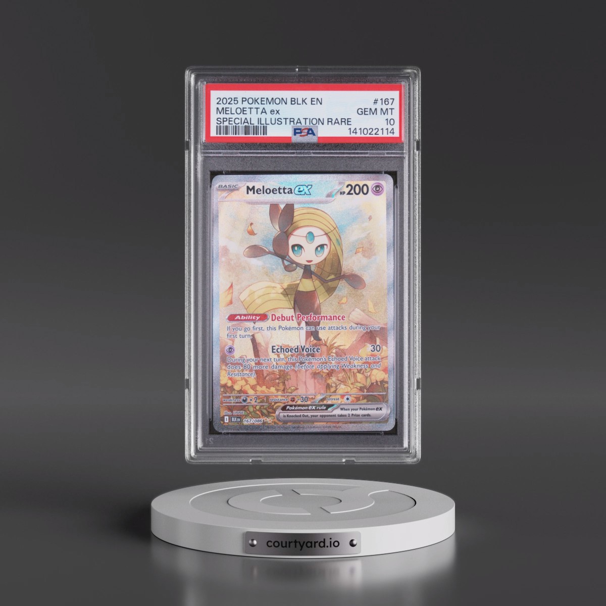 2025 Pokémon Blk EN-Black Bolt #167 Meloetta EX - Holo Special Illustration Rare (PSA 10 GEM MINT)
