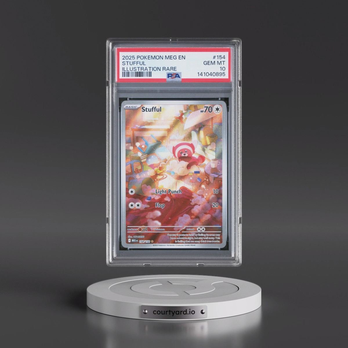 2025 Pokémon Meg EN-Mega Evolution #154 Stufful - Illustration Rare (PSA 10 GEM MINT)