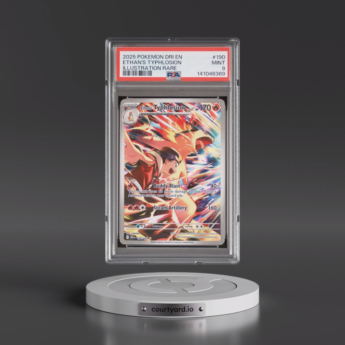 2025 Pokémon Dri EN-Destined Rivals #190 Ethan's Typhlosion - Illustration Rare (PSA 9 MINT)