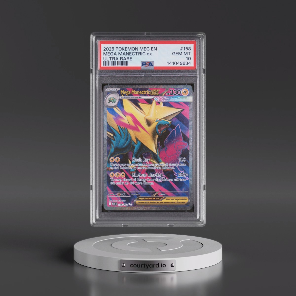 2025 Pokémon Meg EN-Mega Evolution #158 Mega Manectric EX - Holo Ultra Rare (PSA 10 GEM MINT)