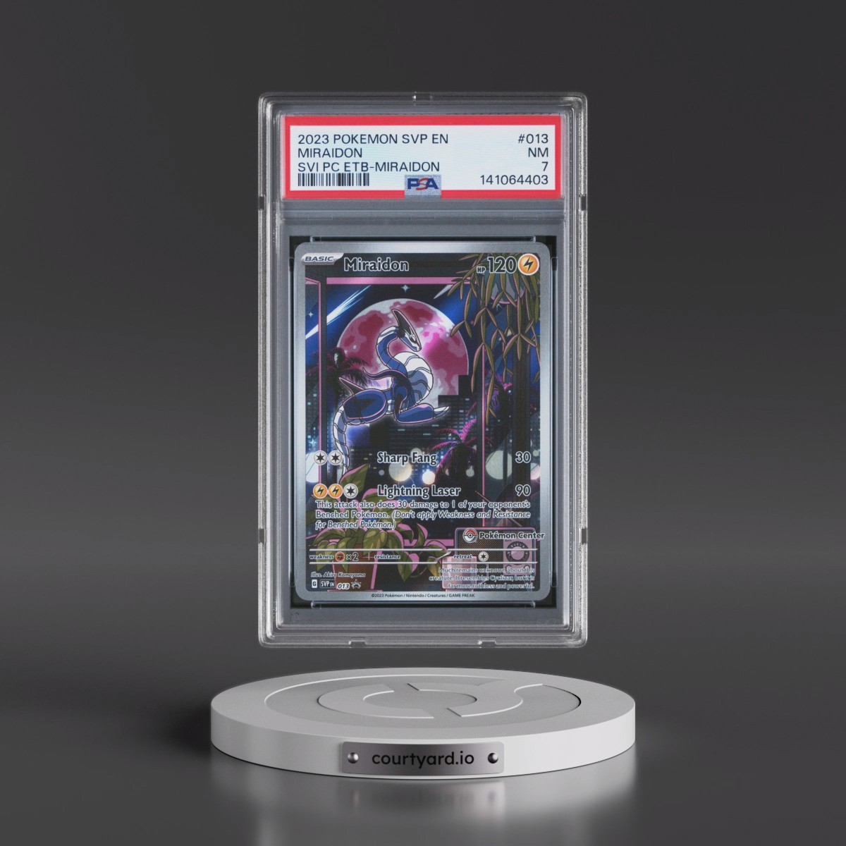 2023 Pokémon Svp EN-SV Black Star Promo #013 Miraidon - Scarlet & Violet Pokemon Center Elite Trainer Box-Miraidon (PSA 7 NM)