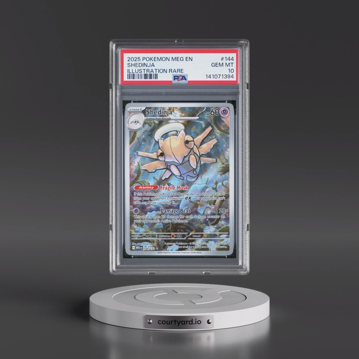 2025 Pokémon Meg EN-Mega Evolution #144 Shedinja - Illustration Rare (PSA 10 GEM MINT)