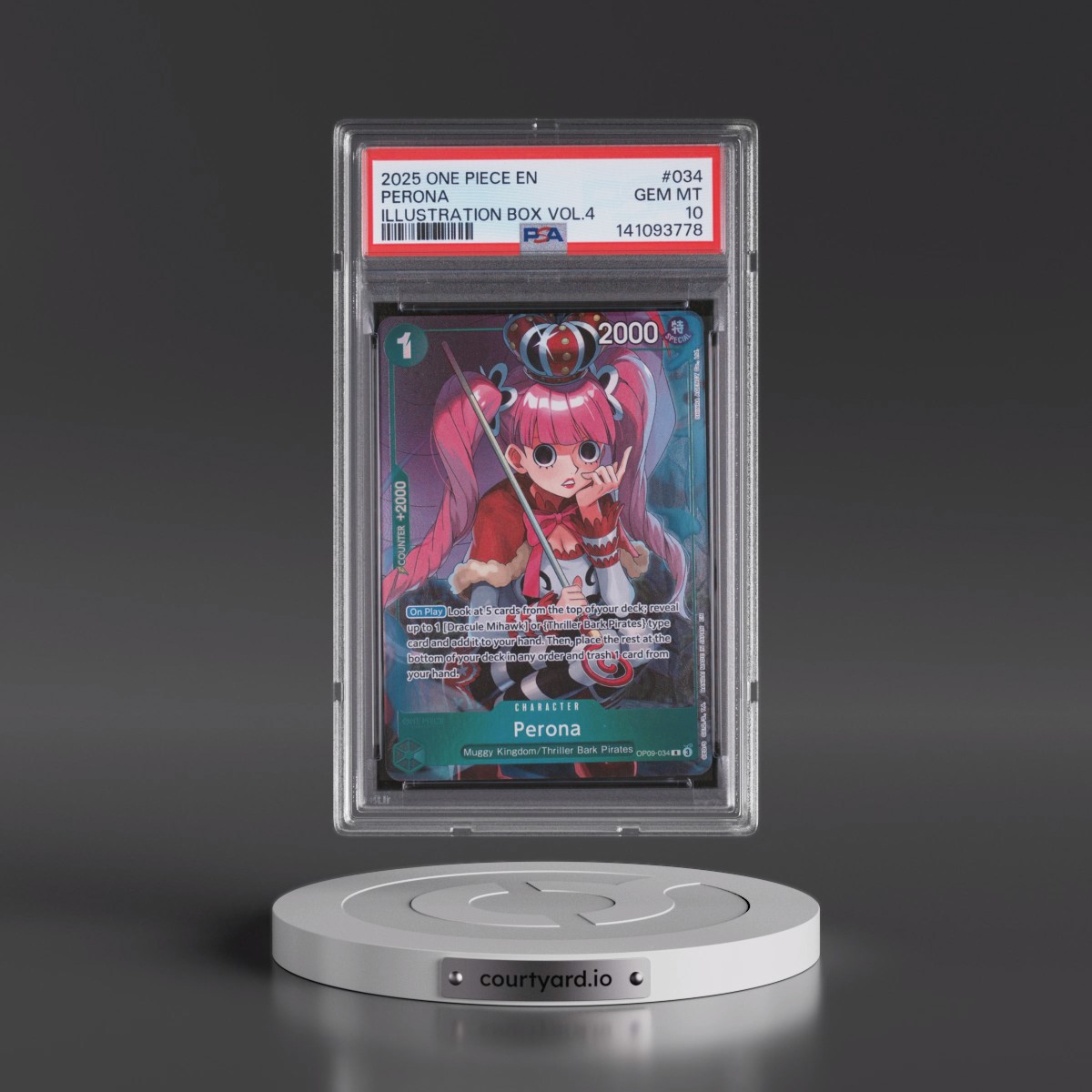 2025 One Piece Promos #034 Perona - Illustration Box Vol.4 (PSA 10 GEM MINT)