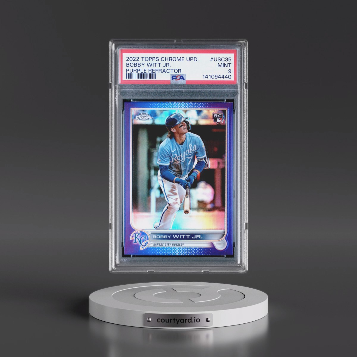2022 Topps Chrome Update #USC35 Bobby Witt Jr. - Purple Refractor (PSA 9 MINT)