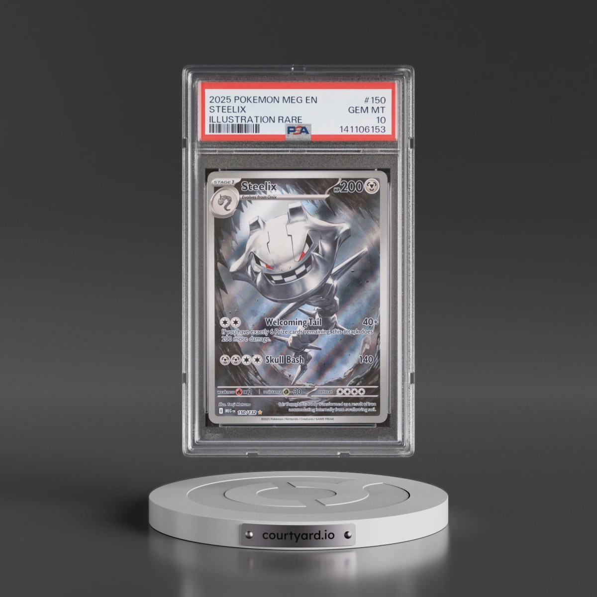 2025 Pokémon Meg EN-Mega Evolution #150 Steelix - Illustration Rare (PSA 10 GEM MINT)