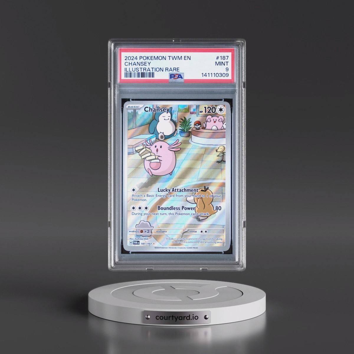 2024 Pokémon Twm EN-Twilight Masquerade #187 Chansey - Illustration Rare (PSA 9 MINT)