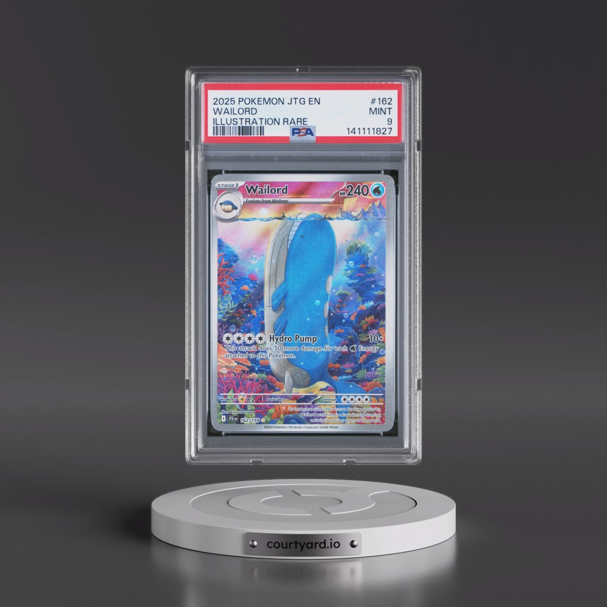 2025 Pokémon Jtg EN-Journey Together #162 Wailord - Illustration Rare (PSA 9 MINT)