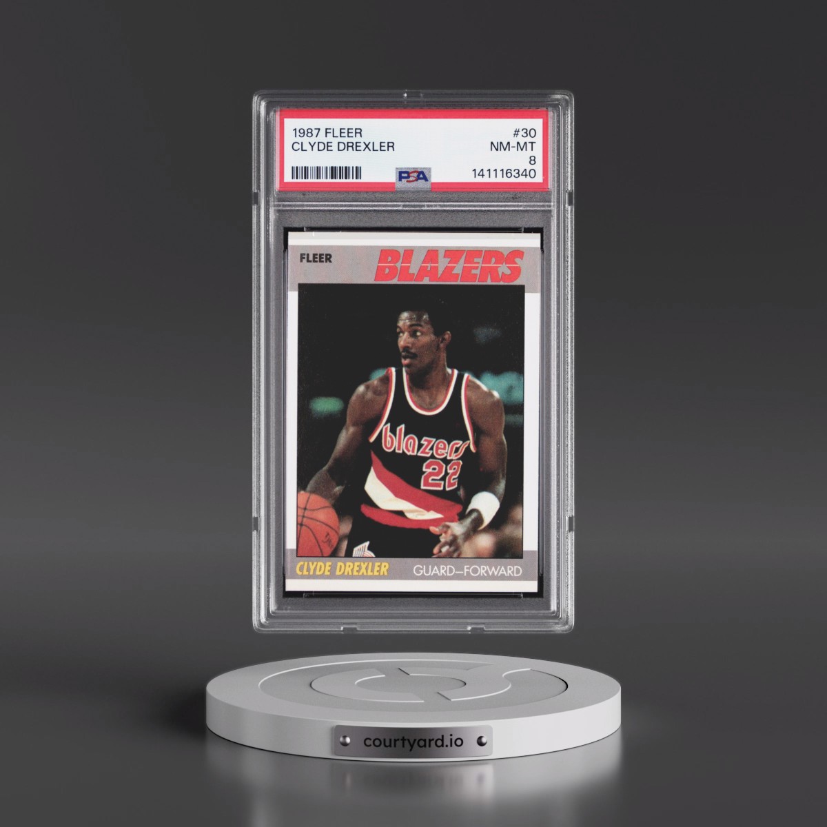 1987 Fleer #30 Clyde Drexler (PSA 8 NM-MT)