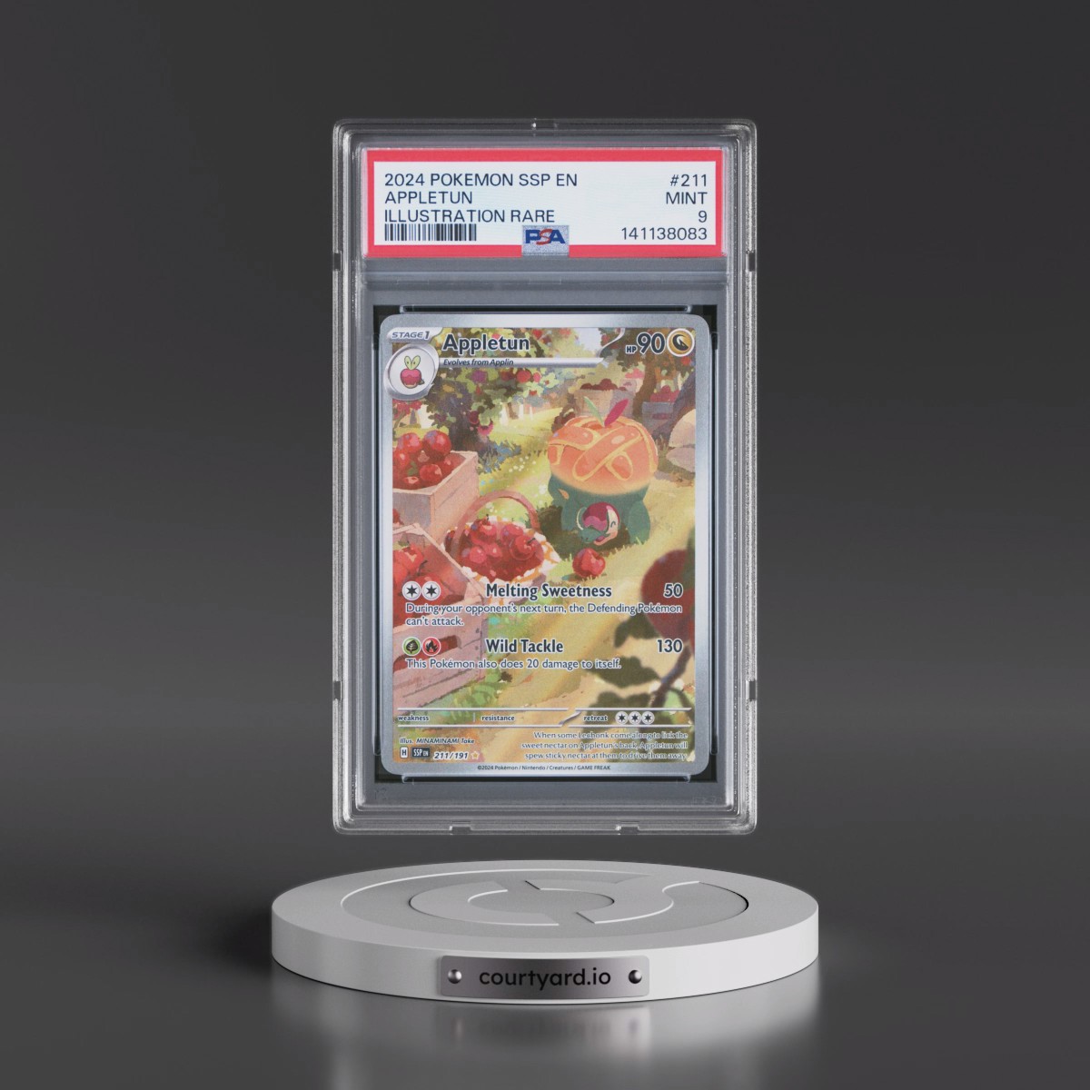 2024 Pokémon Ssp EN-Surging Sparks #211 Appletun - Illustration Rare (PSA 9 MINT)