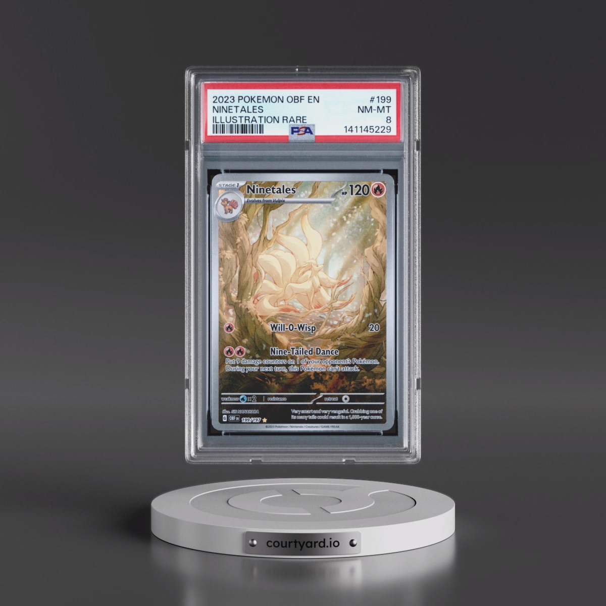 2023 Pokémon Obf EN-Obsidian Flames Ninetales - Illustration Rare #199 PSA 8