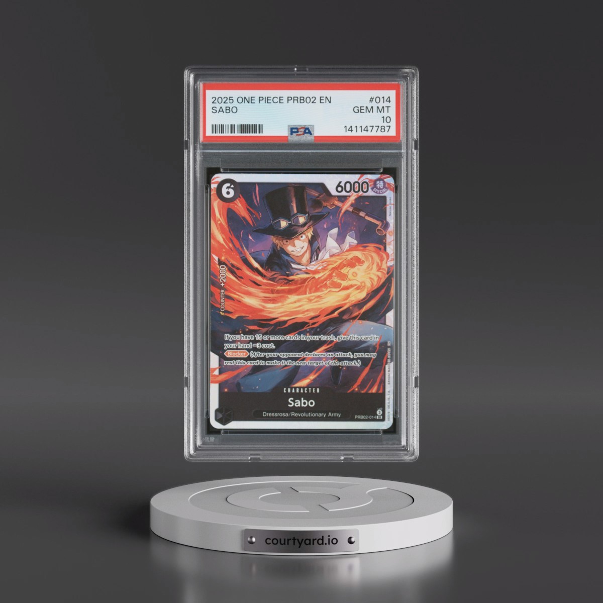 2025 One Piece PRB02-Premium Booster -One Piece Card the Best- Vol.2 #014 Sabo (PSA 10 GEM MINT)