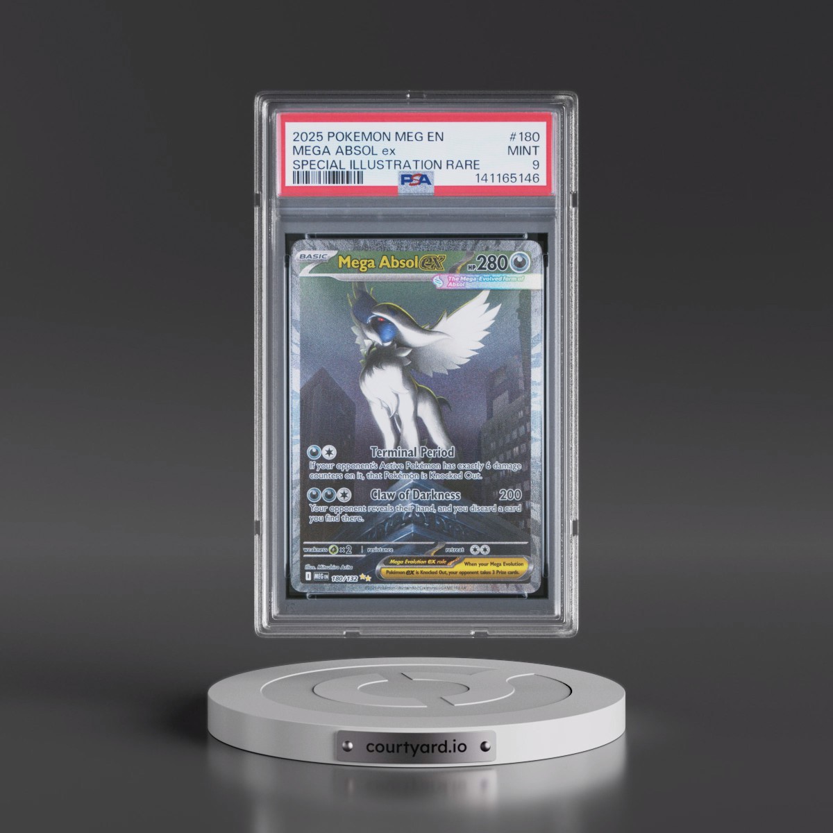 2025 Pokémon Meg EN-Mega Evolution #180 Mega Absol EX - Holo Special Illustration Rare (PSA 9 MINT)