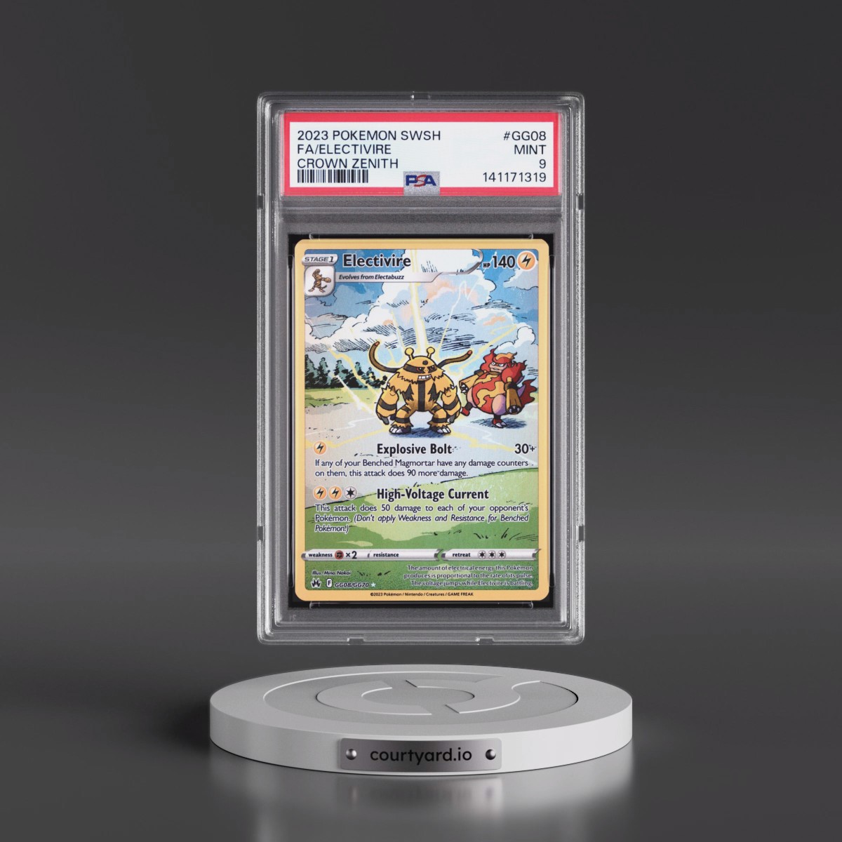 2023 Pokémon Sword and Shield Crown Zenith #GG08 Electivire - Full Art (PSA 9 MINT)