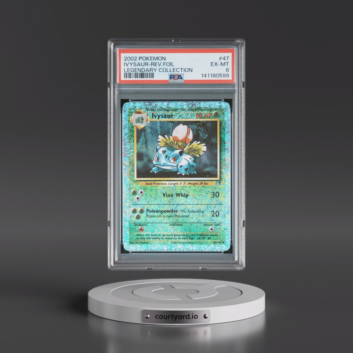 2002 Pokémon Legendary Collection #47 Ivysaur - Reverse Foil (PSA 6 EX-MT)