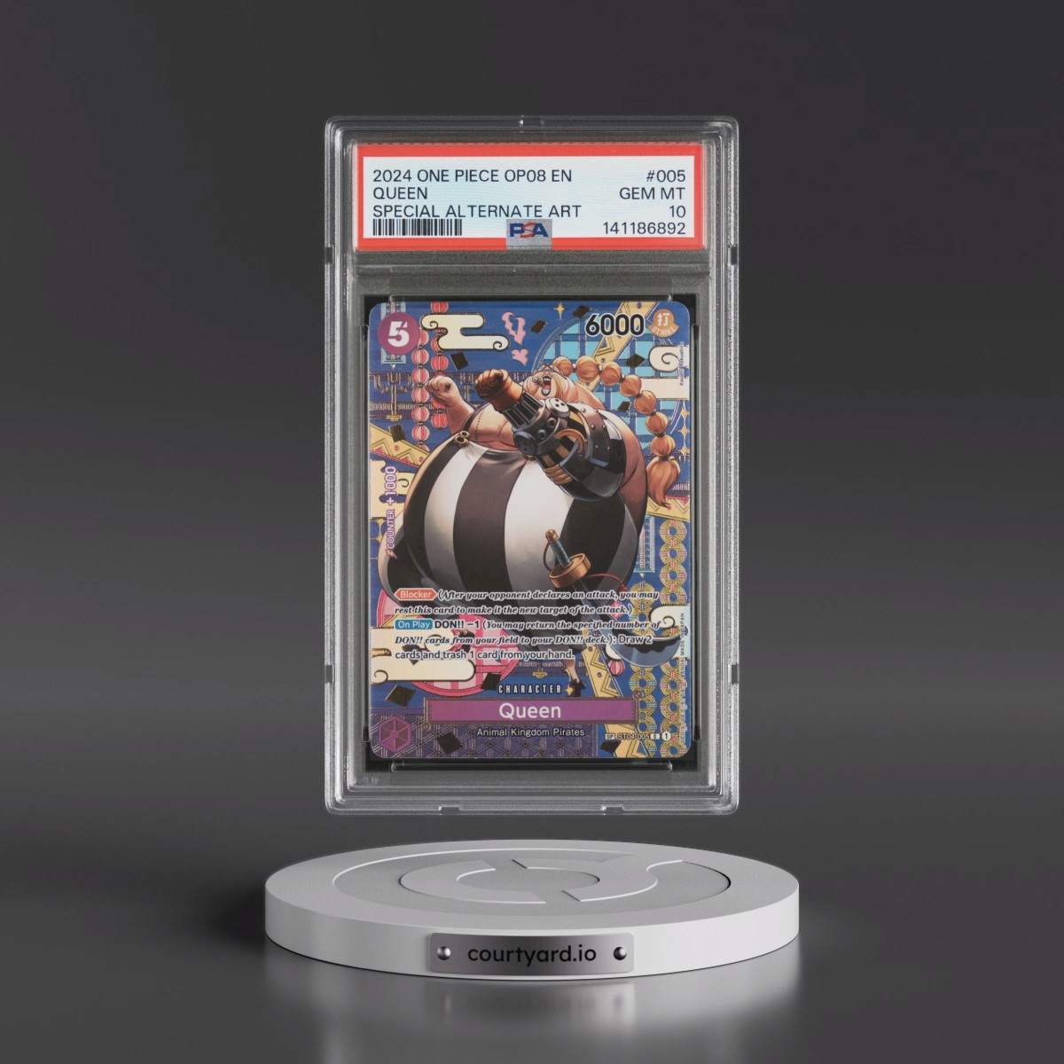 2024 One Piece OP08-Two Legends #005 Queen - Special Alternate Art (PSA 10 GEM MINT)