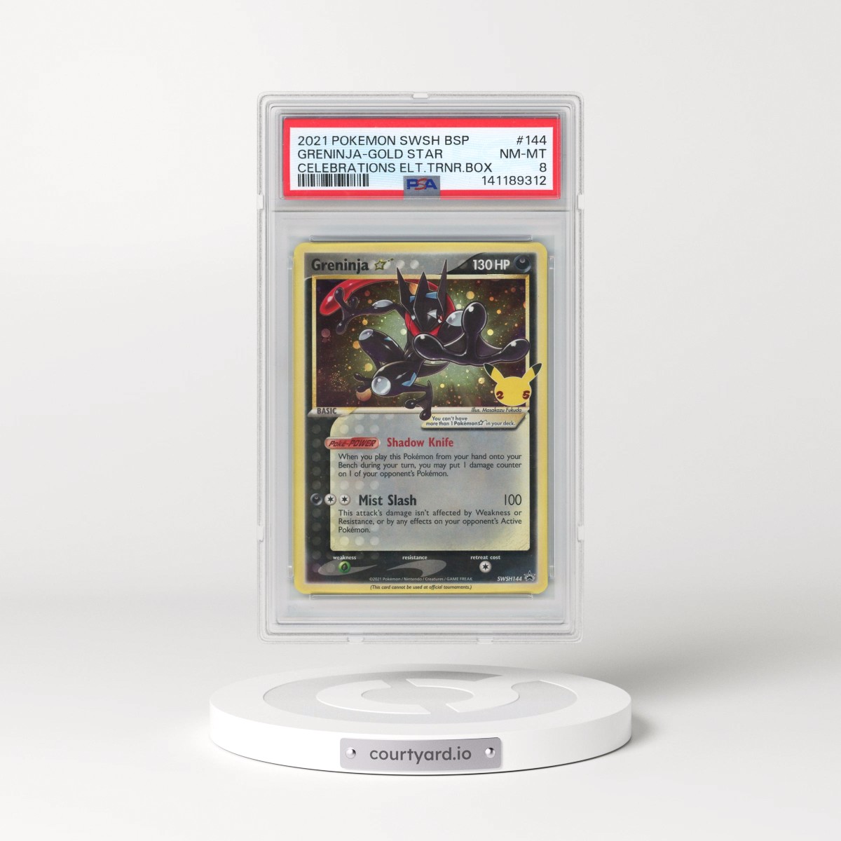 2021 Pokémon Swsh Black Star Promo #144 Greninja-Gold Star - Celebrations Elite Trainer Box (PSA 8 NM-MT)
