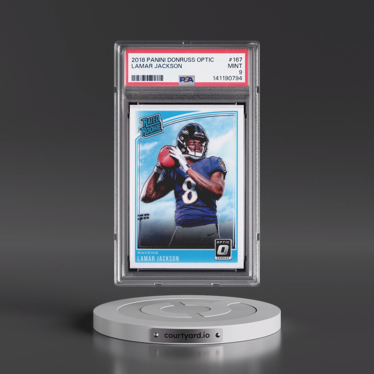 2018 Panini Donruss Optic #167 Lamar Jackson (PSA 9 MINT)