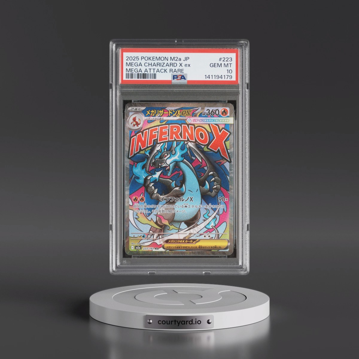 2025 Pokémon M2a-Mega Dream EX #223 Mega Charizard X EX - Holo Mega Attack Rare (PSA 10 GEM MINT)