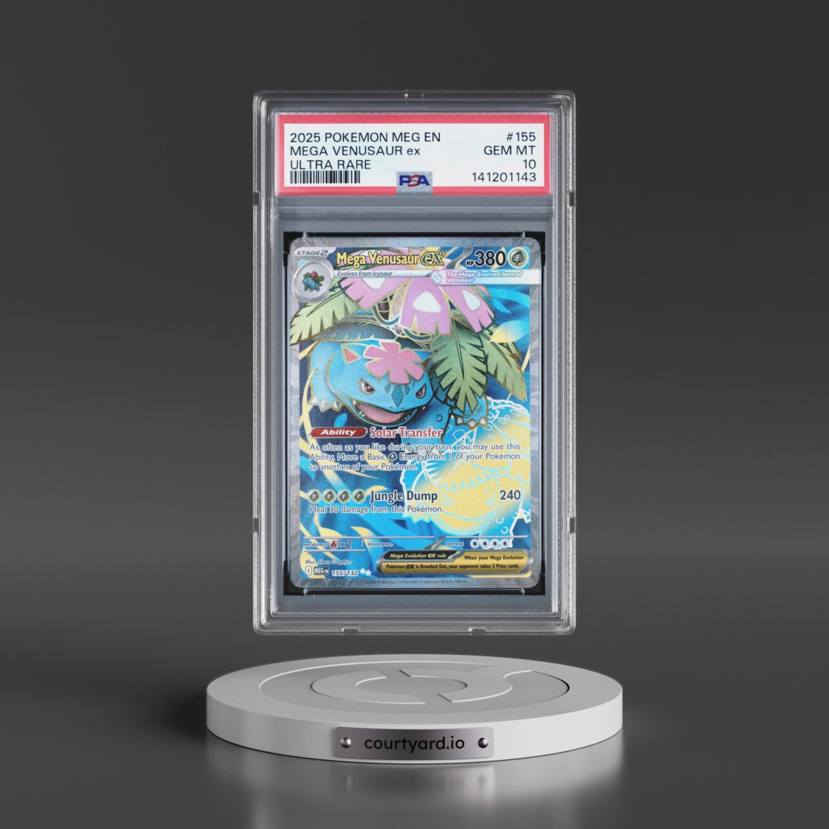 2025 Pokémon Meg EN-Mega Evolution #155 Mega Venusaur EX - Holo Ultra Rare (PSA 10 GEM MINT)
