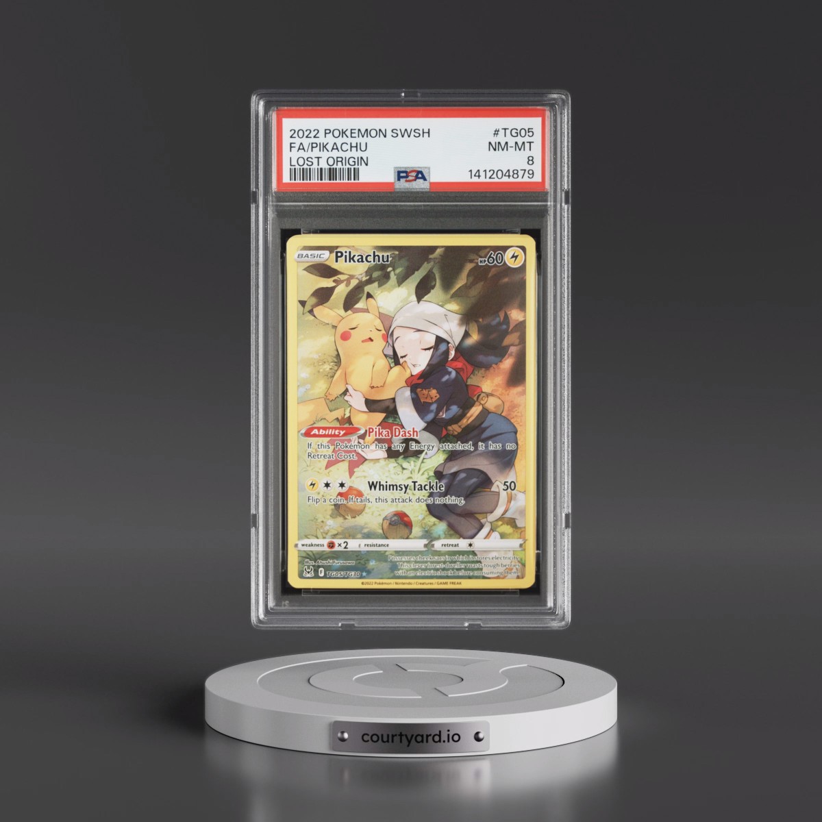 2022 Pokémon Sword & Shield Lost Origin #TG05 Pikachu - Full Art (PSA 8 NM-MT)