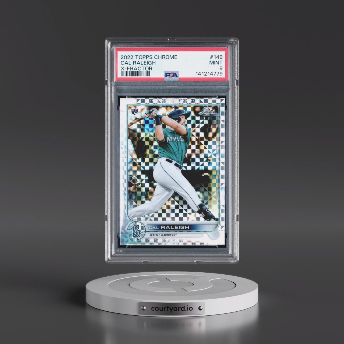 2022 Topps Chrome #149 Cal Raleigh - X-Fractor (PSA 9 MINT)