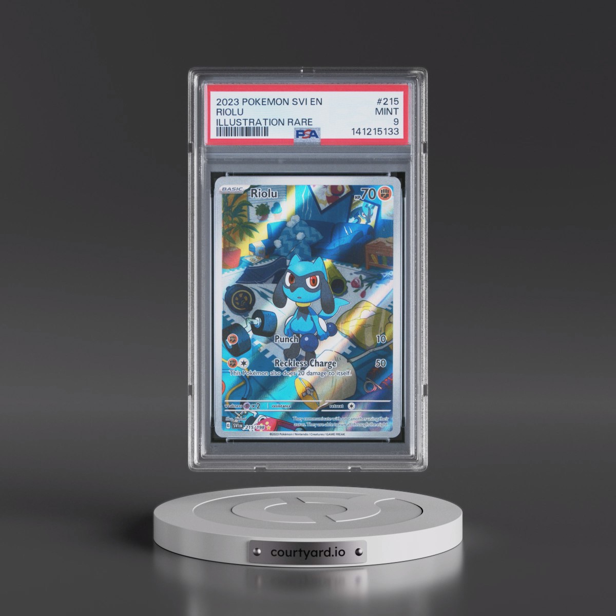 2023 Pokémon Svi EN-Scarlet & Violet #215 Riolu - Illustration Rare (PSA 9 MINT)