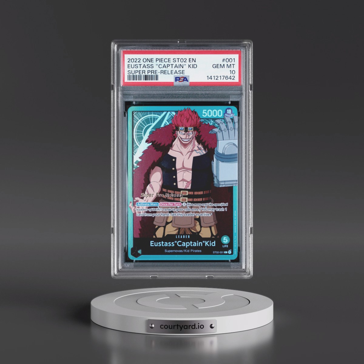 2022 One Piece Starter Deck-Worst Generation #001 Eustass "Captain" Kid - Super Pre-Release (PSA 10 GEM MINT)