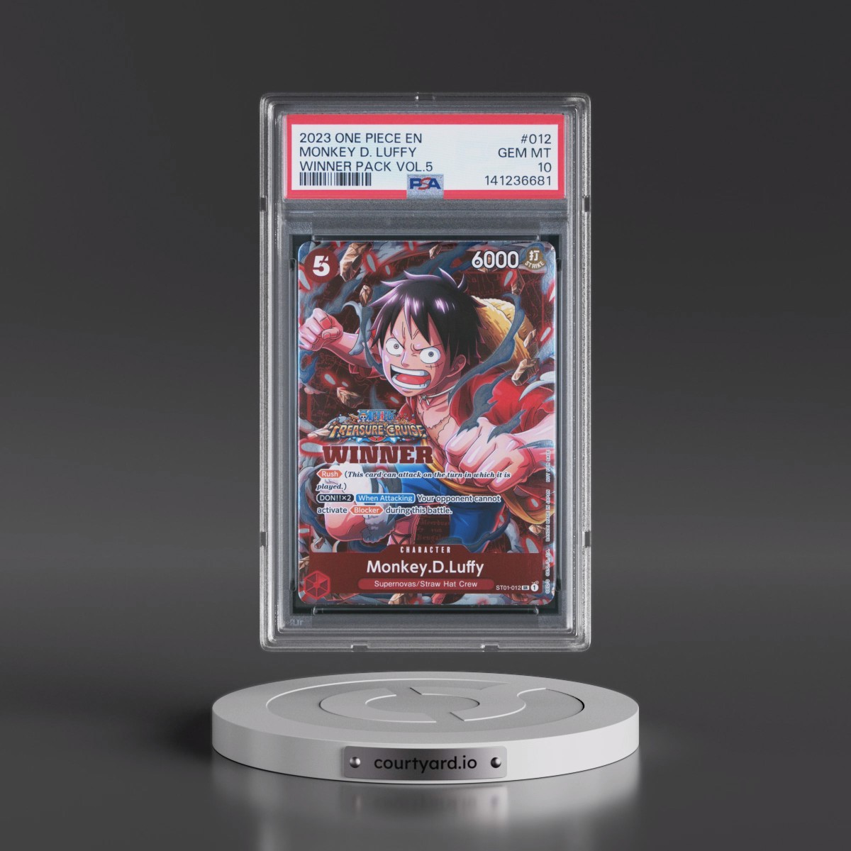 2023 One Piece Promos #012 Monkey D. Luffy - Winner Pack Vol.5 (PSA 10 GEM MINT)